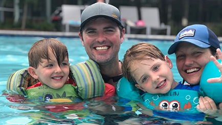 Doctor Ward and her family swimming
